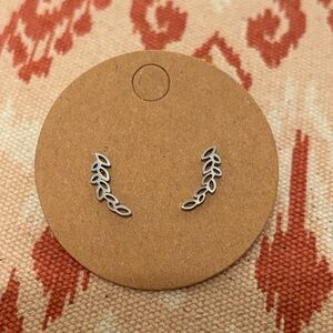 Elegant Small Silver Leaf Earrings